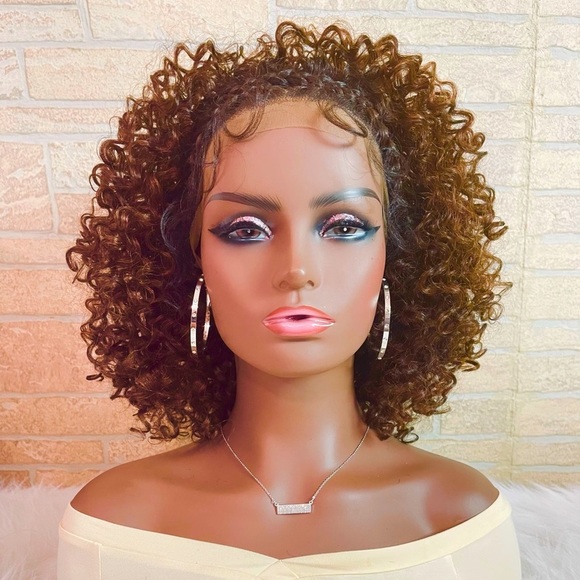 BEAUTIFUL BRAIDED CURLY LACE FRONT UNIT! ACTUAL UNIT IN THE PHOTO!